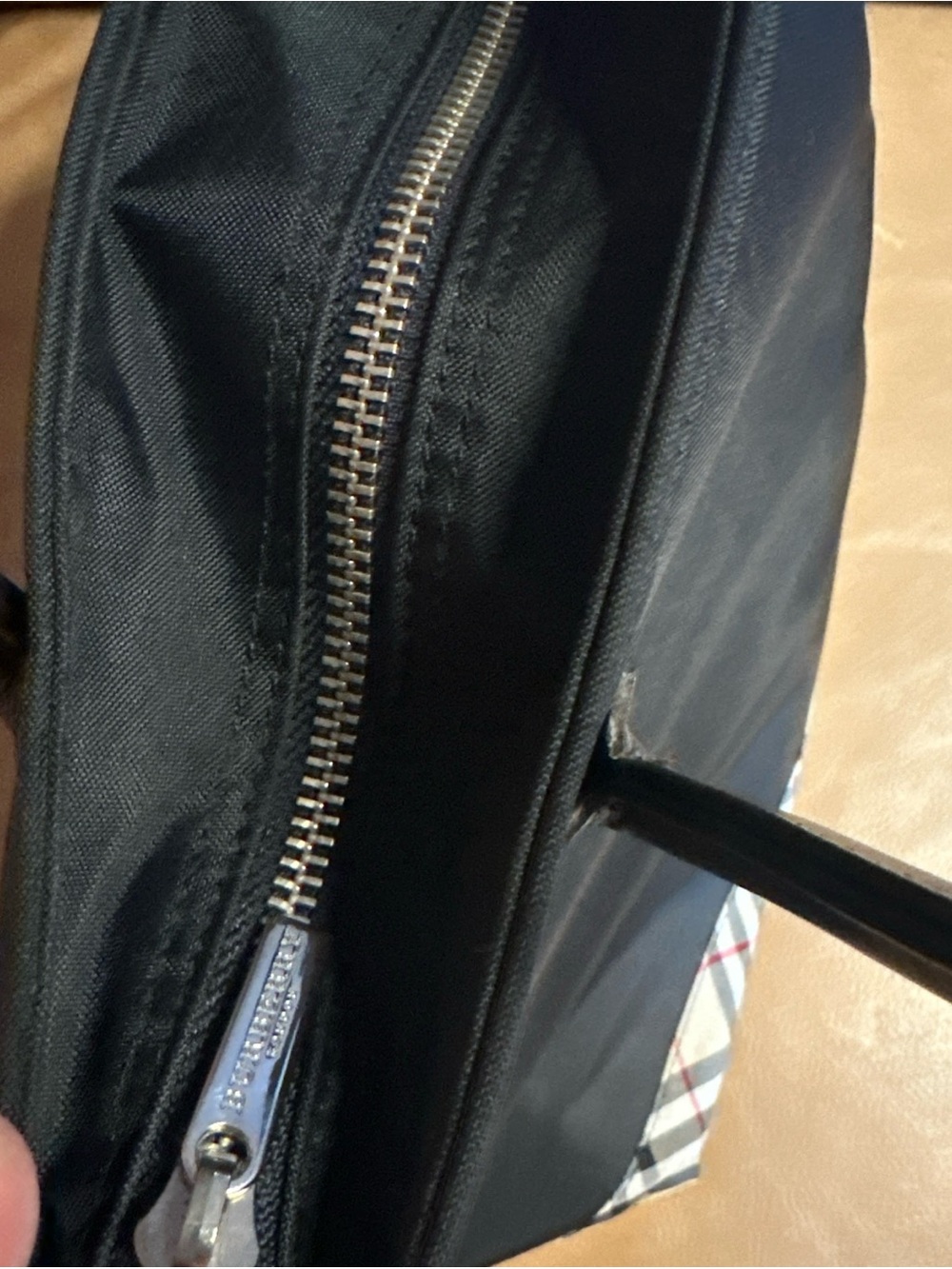 Burberry XL Blue Label Nylon Black Zippered Tote - Picture 9 of 12